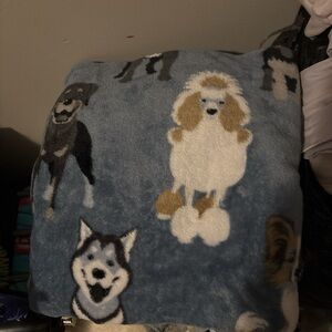 Cozy Blue Dog Print Blanket